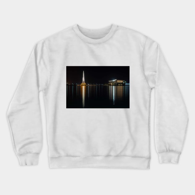 The KAUST Beacon at Night Crewneck Sweatshirt by likbatonboot